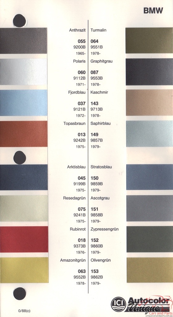 1965 - 1981 BMW Paint Charts Autocolor 2
